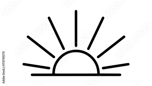 Sunrise over horizon with transparent background