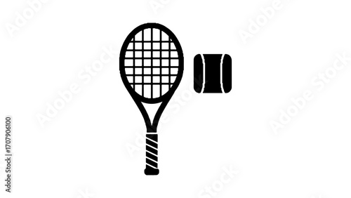 Tennis racket and ball with transparent background