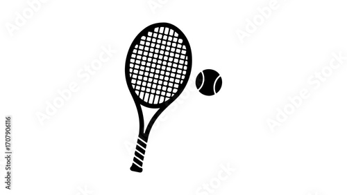 Tennis racket and ball with transparent background