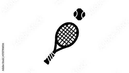 Tennis racket and ball with transparent background