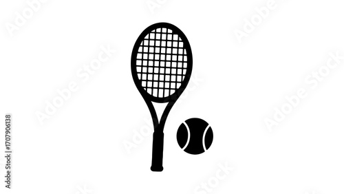 Tennis racket and ball with transparent background