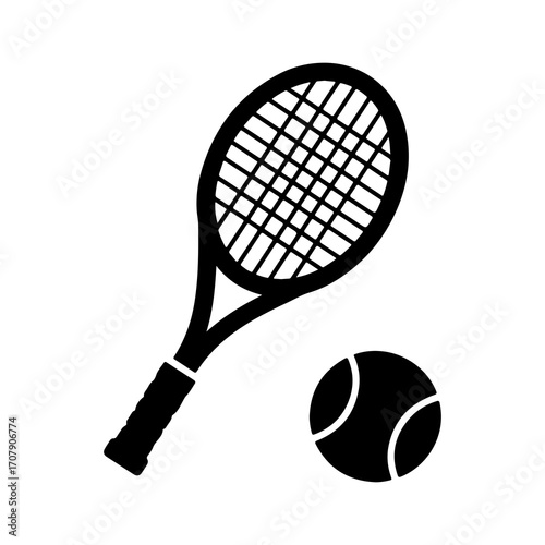 Tennis racket and ball with transparent background
