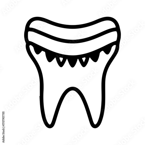 Tooth outline with transparent background