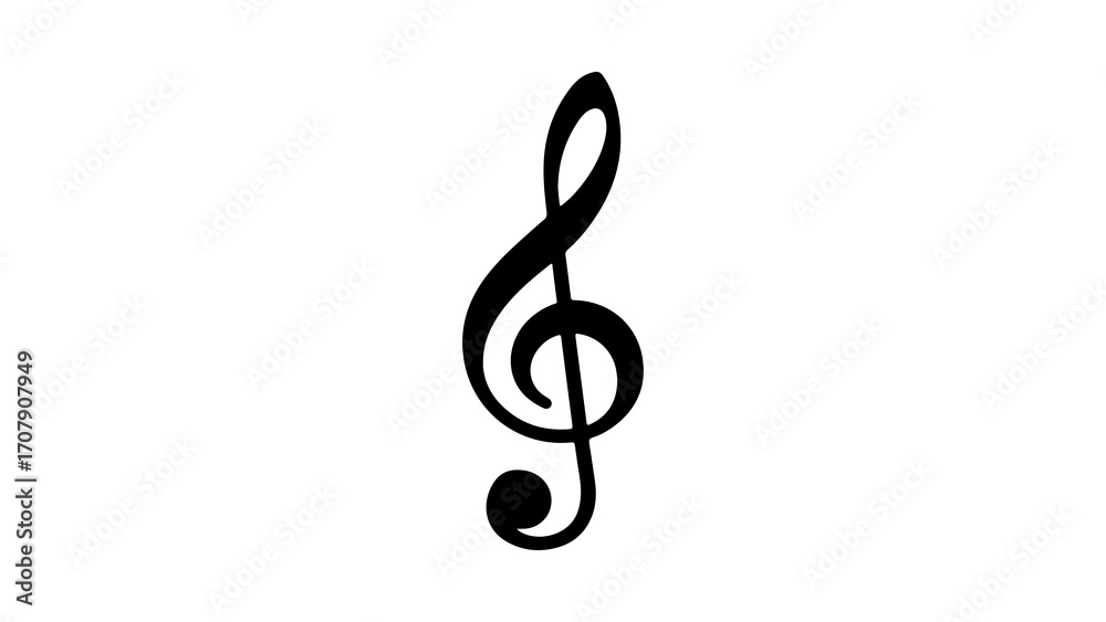 Fototapeta premium Treble clef with transparent background