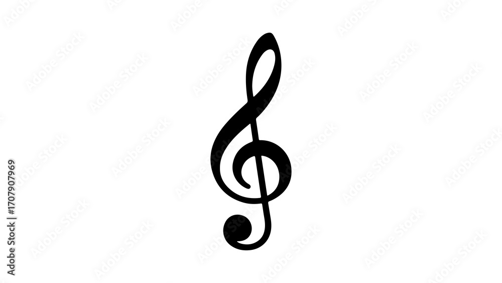 Obraz premium Treble clef with transparent background