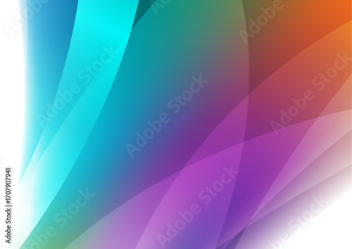 Abstract colorful glossy gradient waves futuristic background. Glowing retro smooth wavy vector design