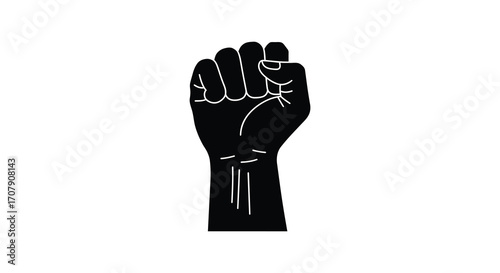 a raised fist symbolizing strength unity and solidarity