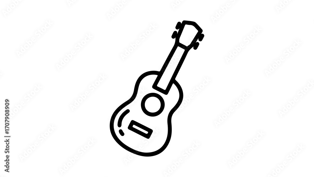 Fototapeta premium Ukulele outline with transparent background