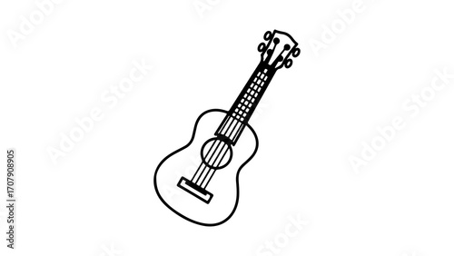 Ukulele outline with transparent background