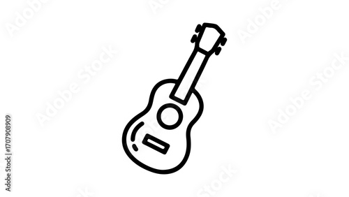 Ukulele outline with transparent background