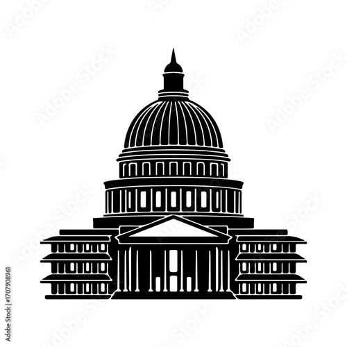 United States Capitol building with transparent background