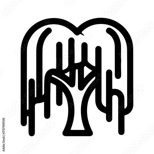 Weeping willow tree with transparent background