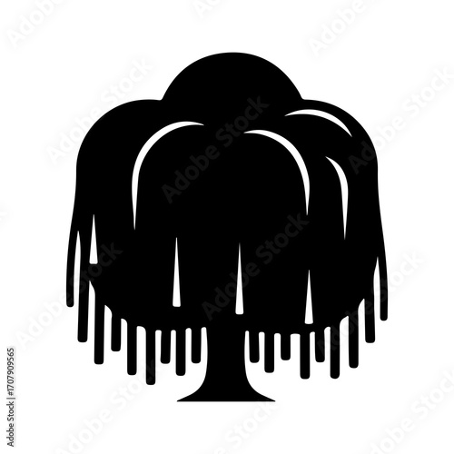 Weeping willow tree with transparent background