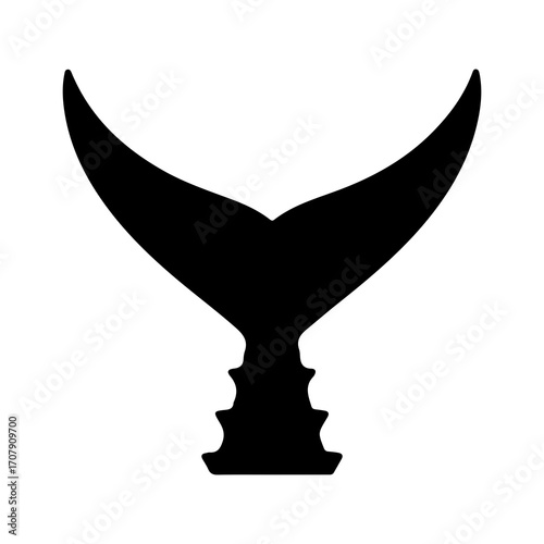 Whale tail fluke with transparent background