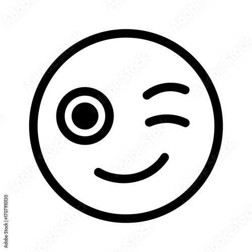 Winking face icon with transparent background