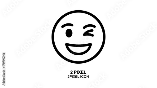 Winking face icon with transparent background