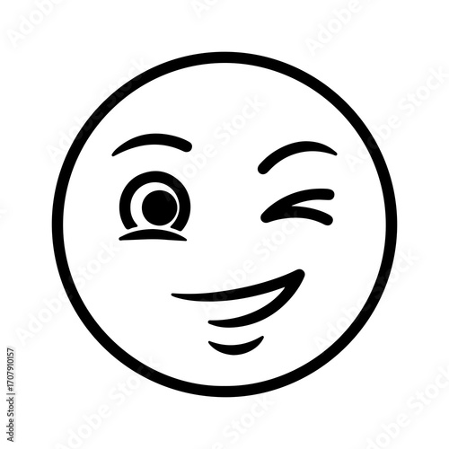 Winking face icon with transparent background