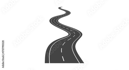 a winding road stretches into the distance with smooth curves