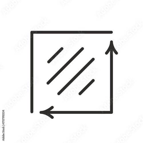 coordinate axes or system, flat, linear vector illustration