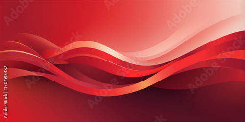 An artistic red wave flowing across a soft satin texture creates a vibrant abstract background