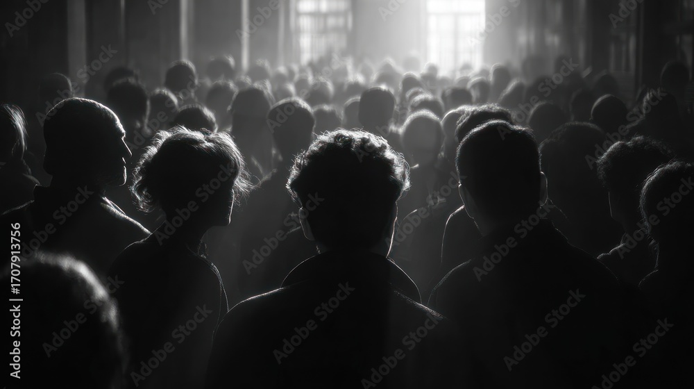 Fototapeta premium Large crowd gathering indoor event
