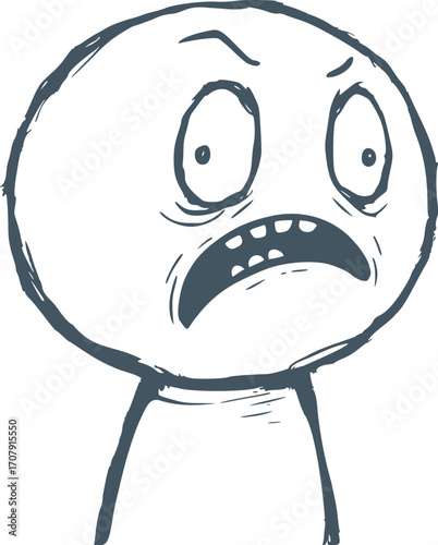 Design of surprised meme face expression