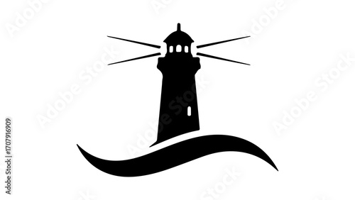 Lighthouse beacon with transparent background