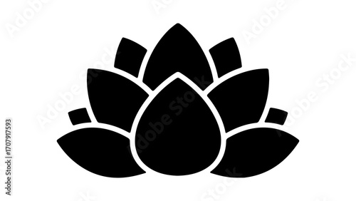 Lotus flower icon with transparent background