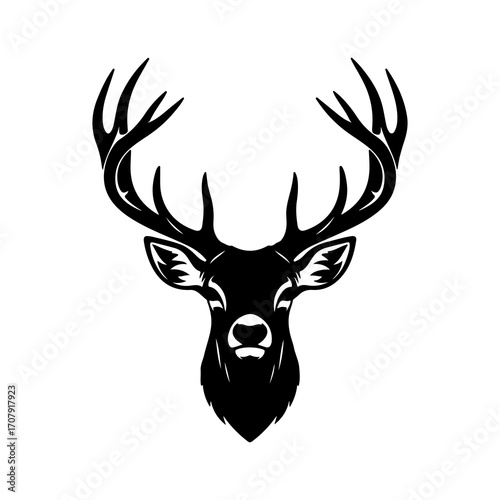 Majestic stag head with transparent background