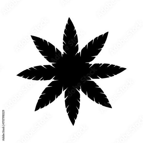 Marijuana leaf with transparent background