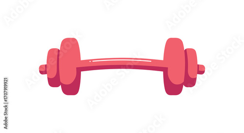 a pink dumbbell isolated on white background
