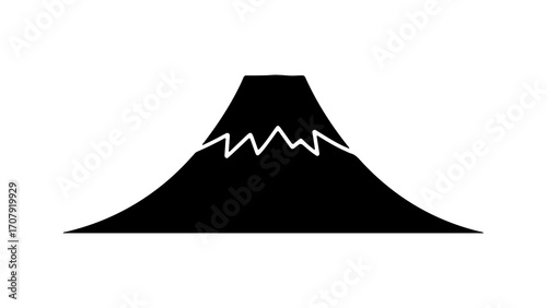 Mountain peak icon with transparent background