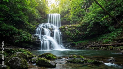 산 속의 작은 폭포