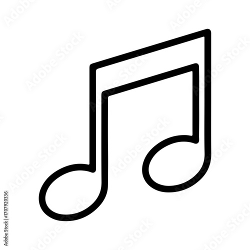Musical note icon with transparent background