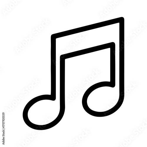 Musical note icon with transparent background