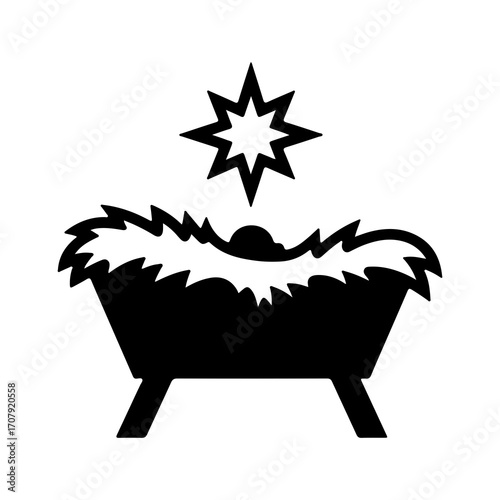 Nativity scene with star and transparent background