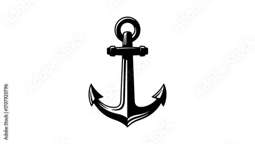 Nautical anchor with transparent background