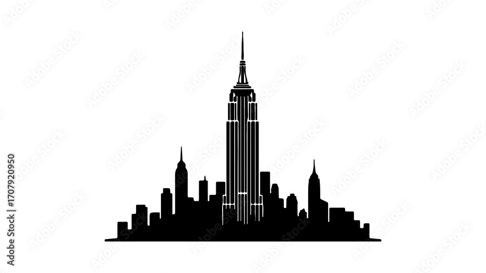 Obraz premium New york city skyline with transparent background