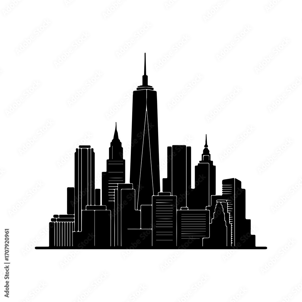 Obraz premium New york city skyline with transparent background