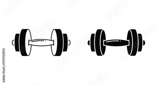 a pair of dumbbells shown from different angles