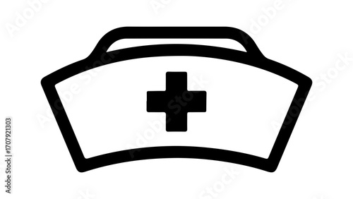 Nurse cap with transparent background