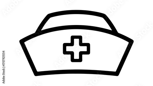 Nurse cap with transparent background