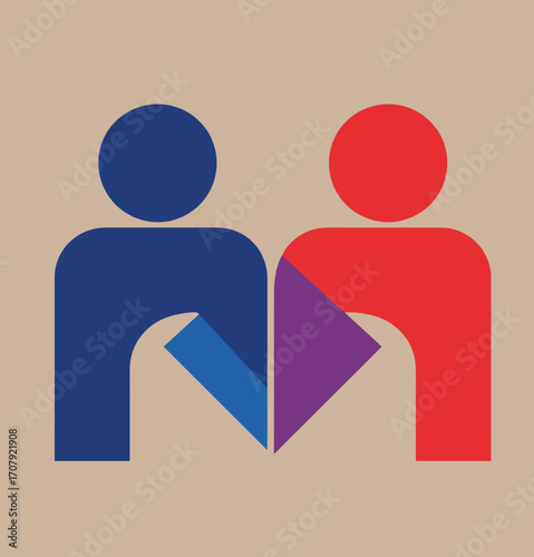 Abstract team collaboration icon representing synergy and partnership