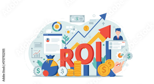 Illustration showcasing financial investment returns and business growth strategies