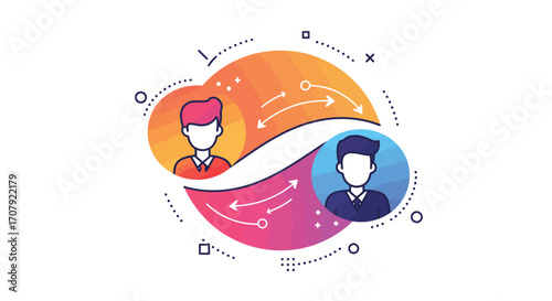 Stylized illustration showcasing collaborative networking and partnership growth