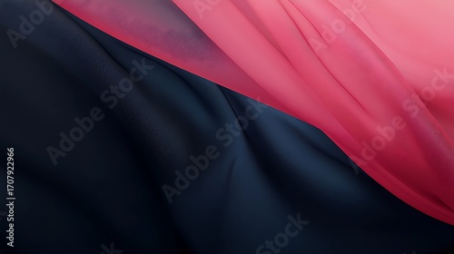 Minimalist layered geometry in soft pink and deep blue, photographed with 70mm prime lens, precise focus on overlapping areas, ambient soft illumination