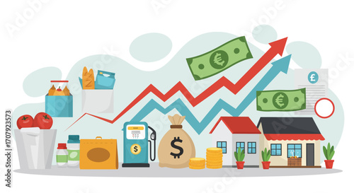 Visual representation showcasing rapid price increases for essential goods