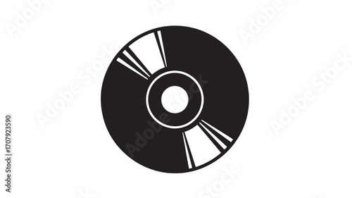 Compact Disc Icon Black and White CD Symbol