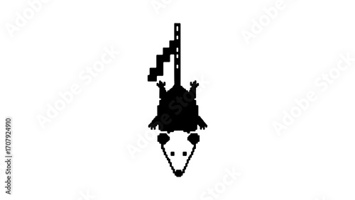Photos Pixel art opossum with transparent background