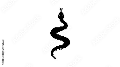 Pixelated snake with transparent background